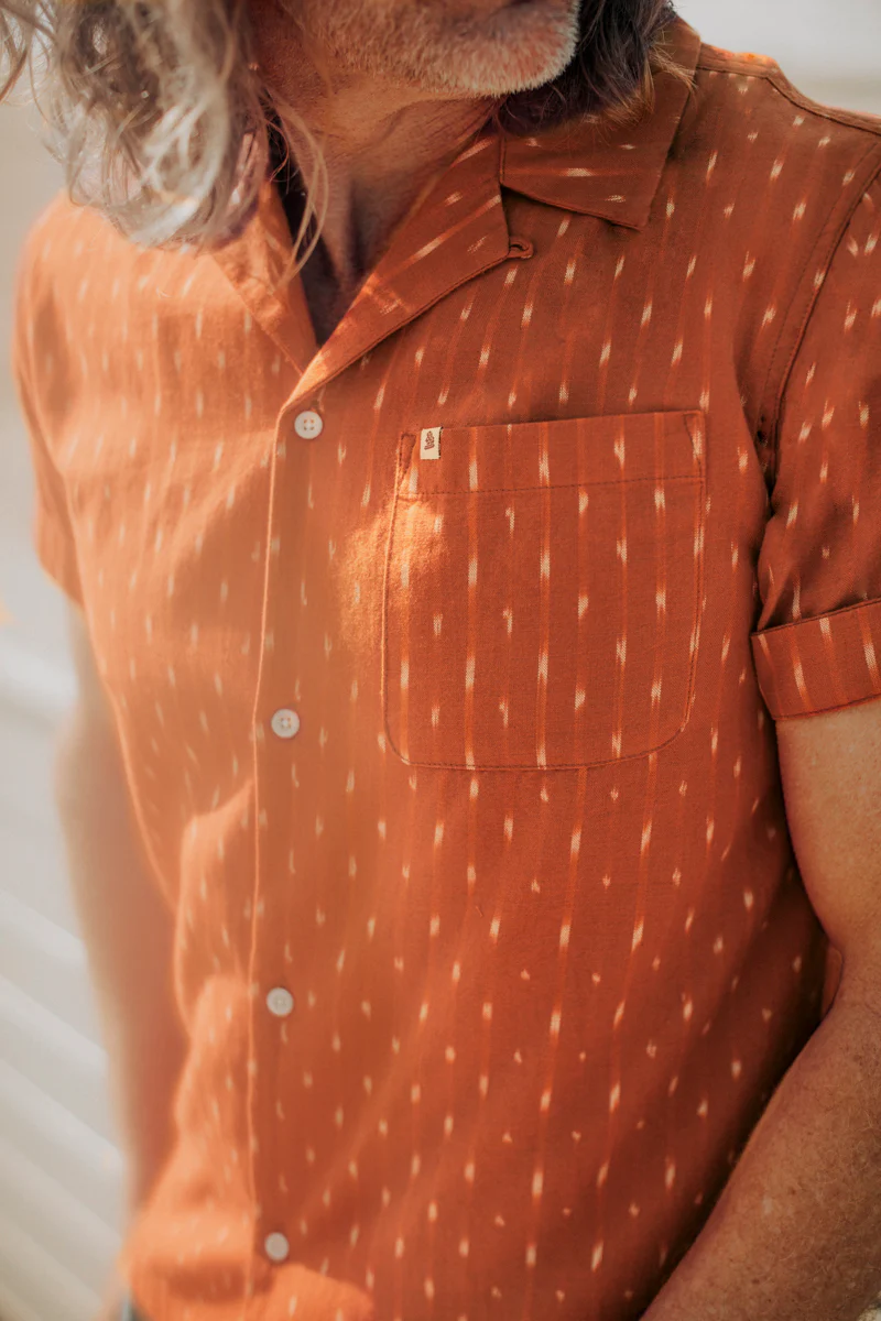 Del Rey Ikat Shirt Burnt Orange - Image 4