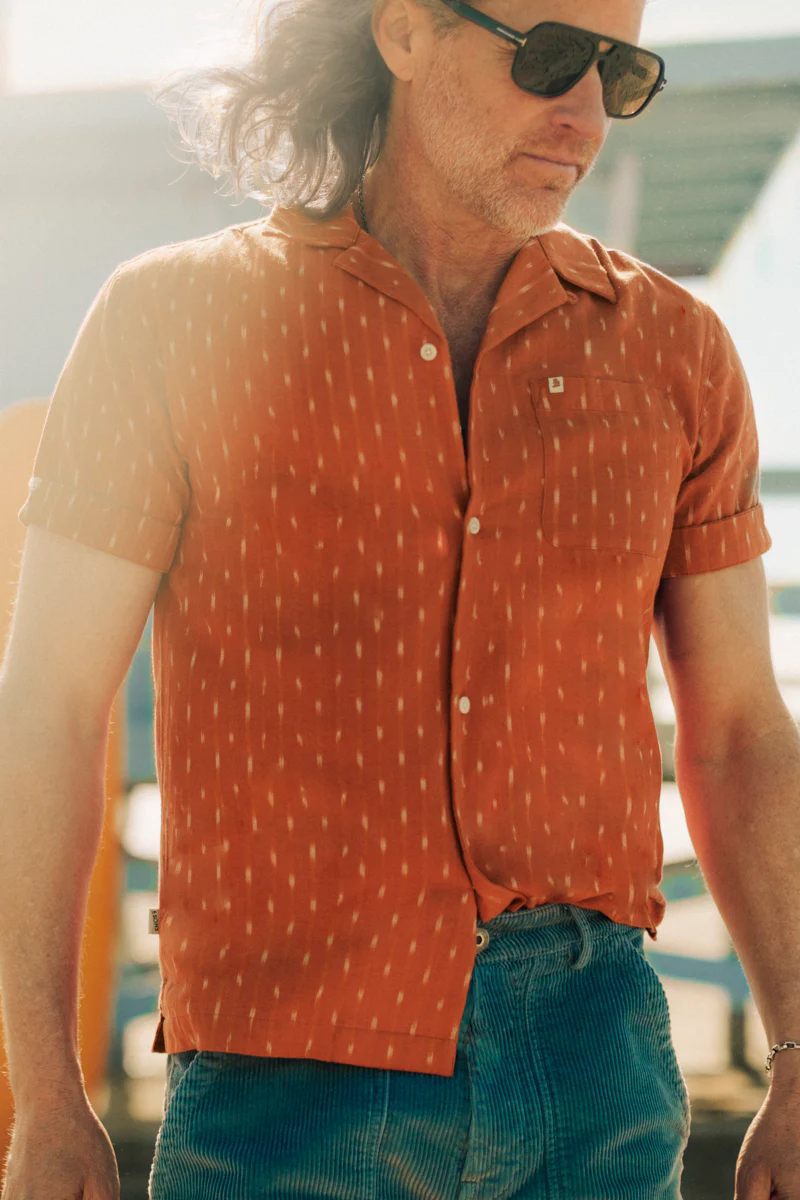 Del Rey Ikat Shirt Burnt Orange - Image 6