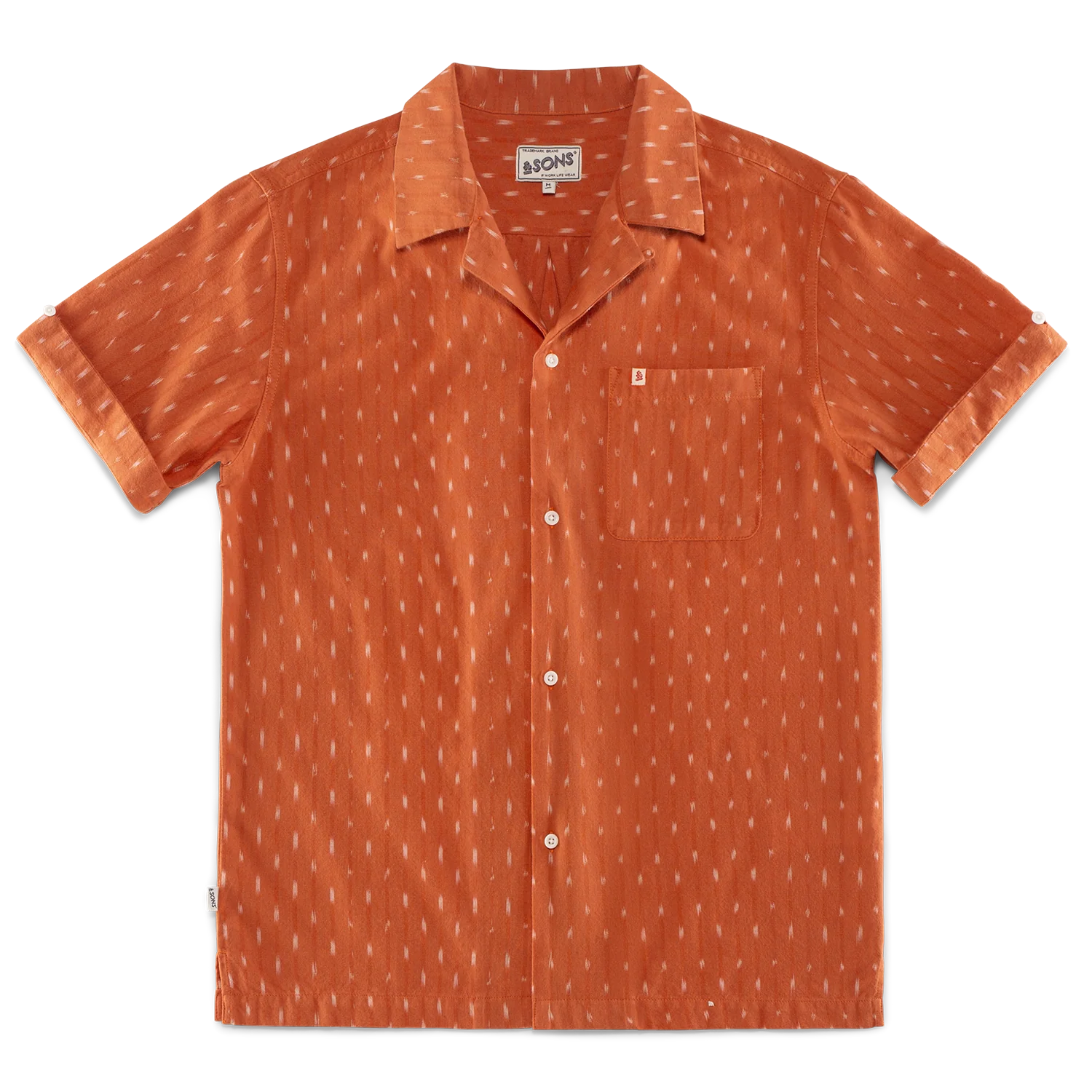 Del Rey Ikat Shirt Burnt Orange - Image 7