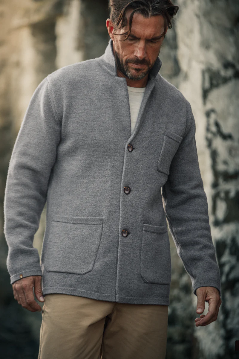 Denton Merino Wool Blazer Grey Marl - Image 4