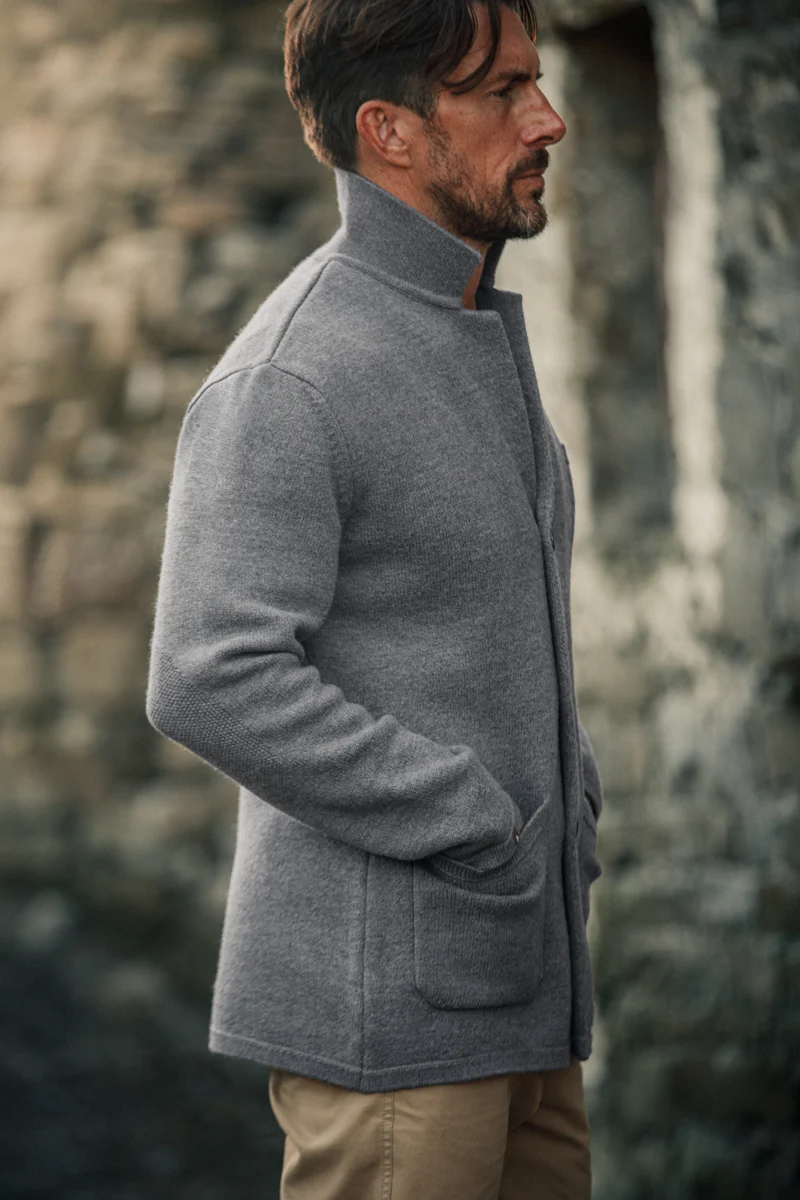 Denton Merino Wool Blazer Grey Marl - Image 5