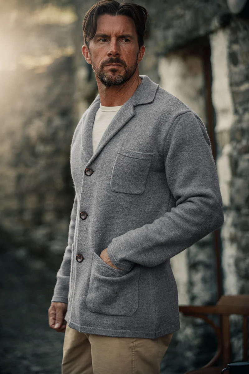 Denton Merino Wool Blazer Grey Marl - Image 6