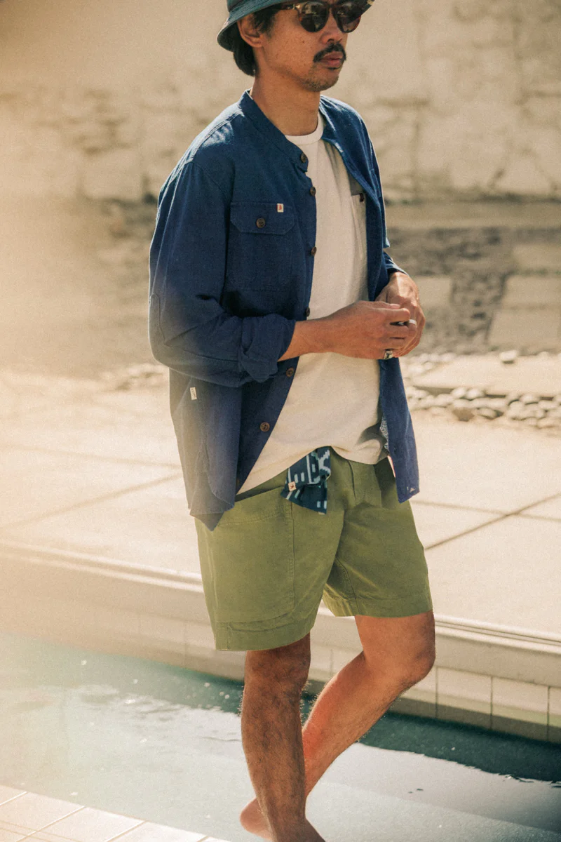 Edward Grandad Shirt Indigo - Image 10