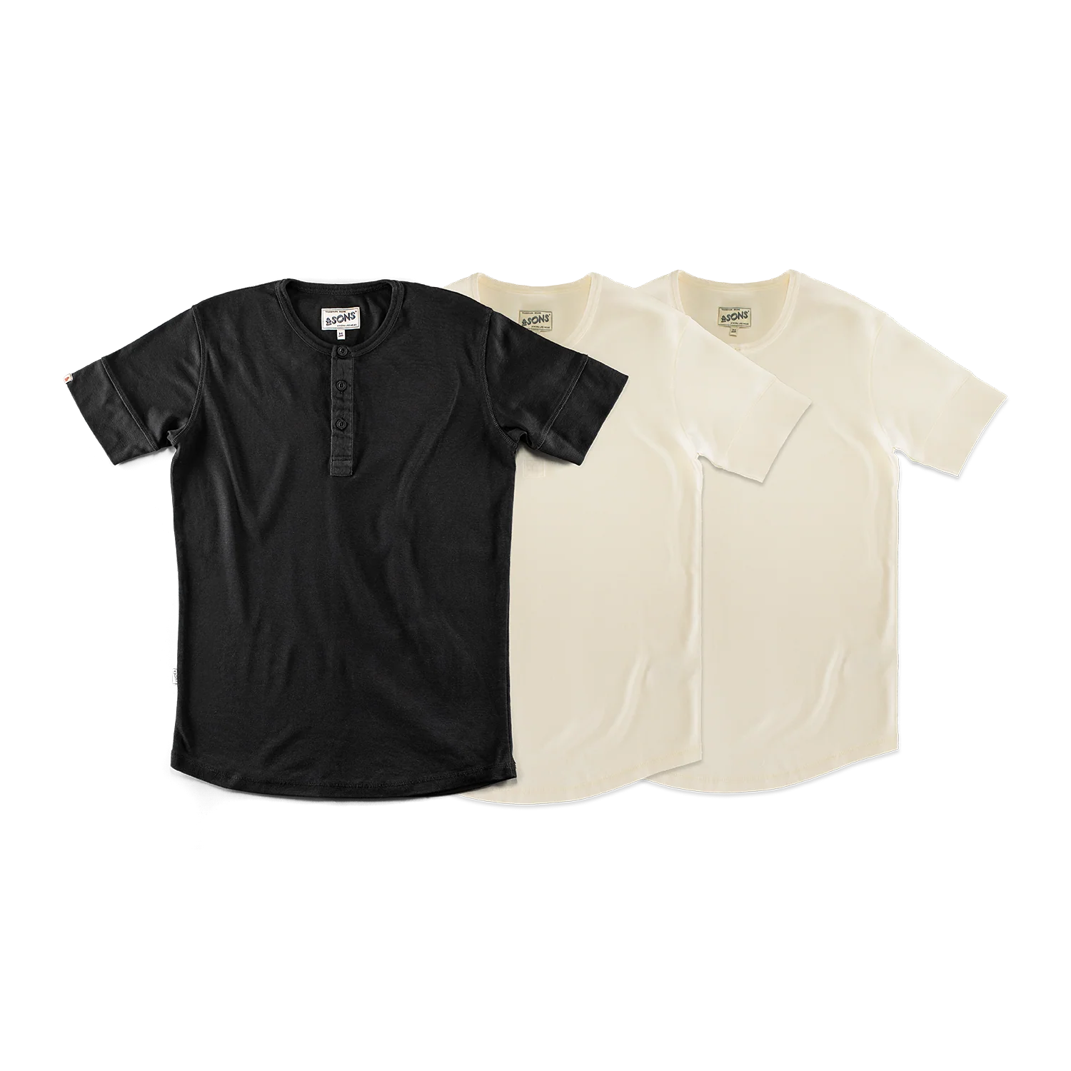 Elder Henley Short Sleeve 3 Pack – x2 Raw / 1x Black - Image 9