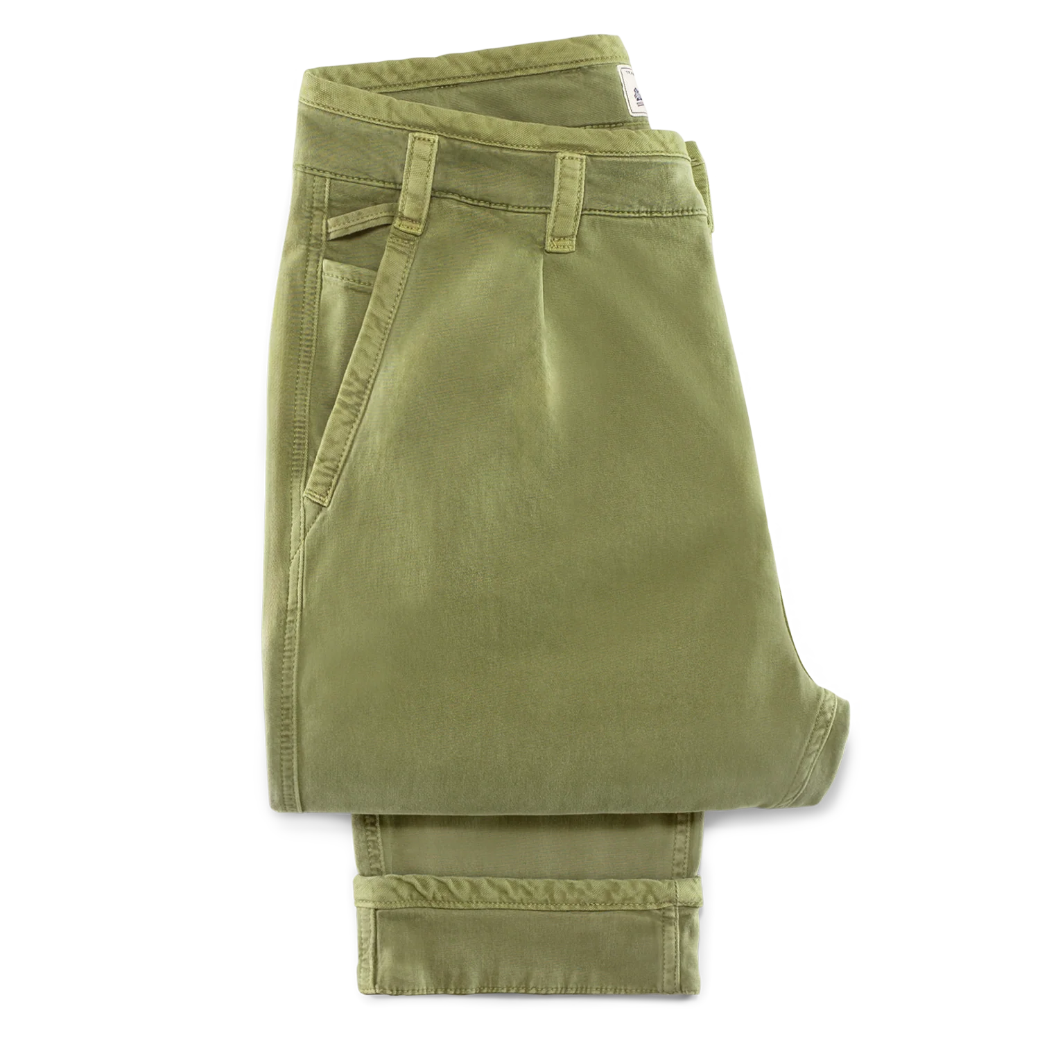 Grant Pleat Front Chino Olive Green - Image 7