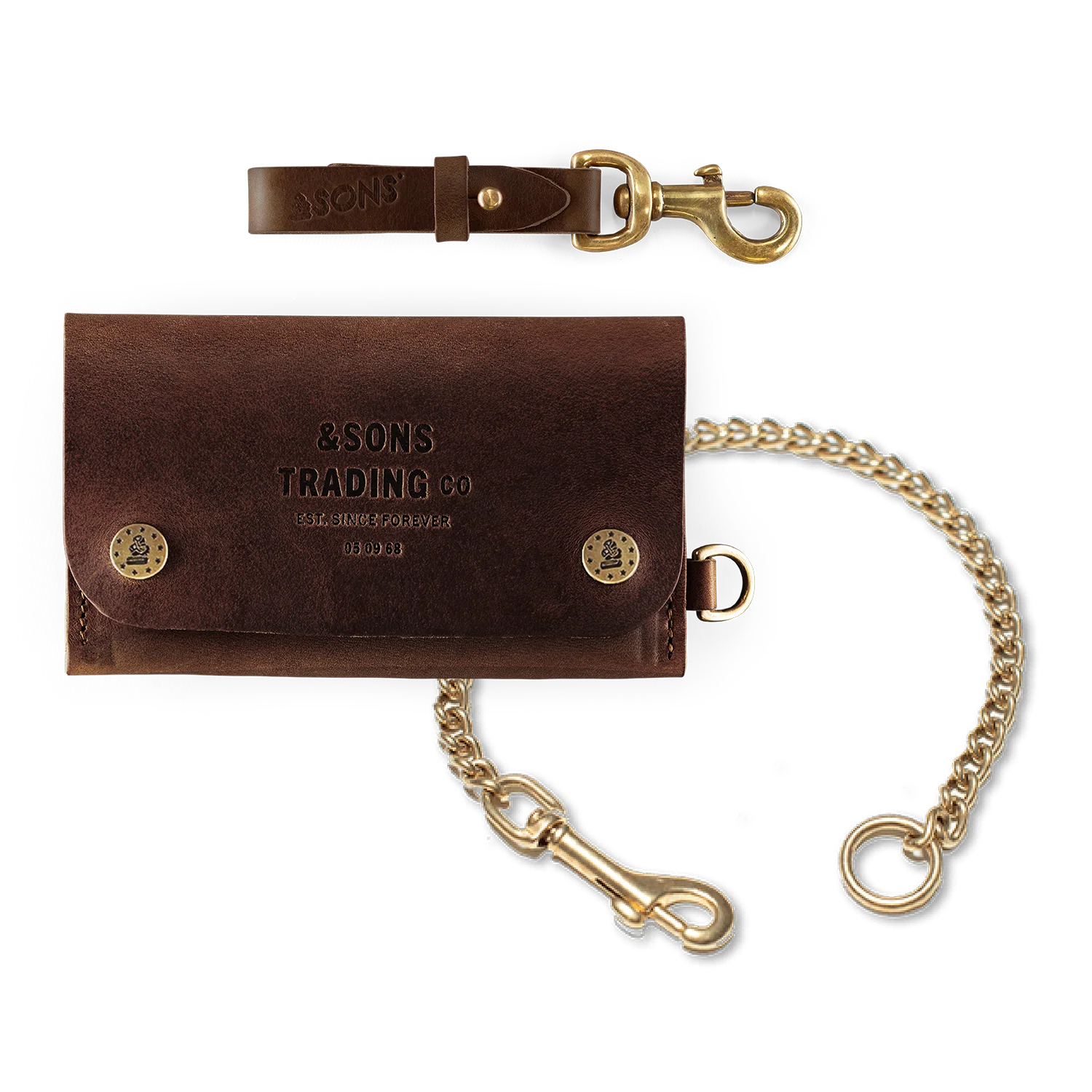 Accessories Bundle: Metal Chain / Key Fob / Leather Wallet - Image 6