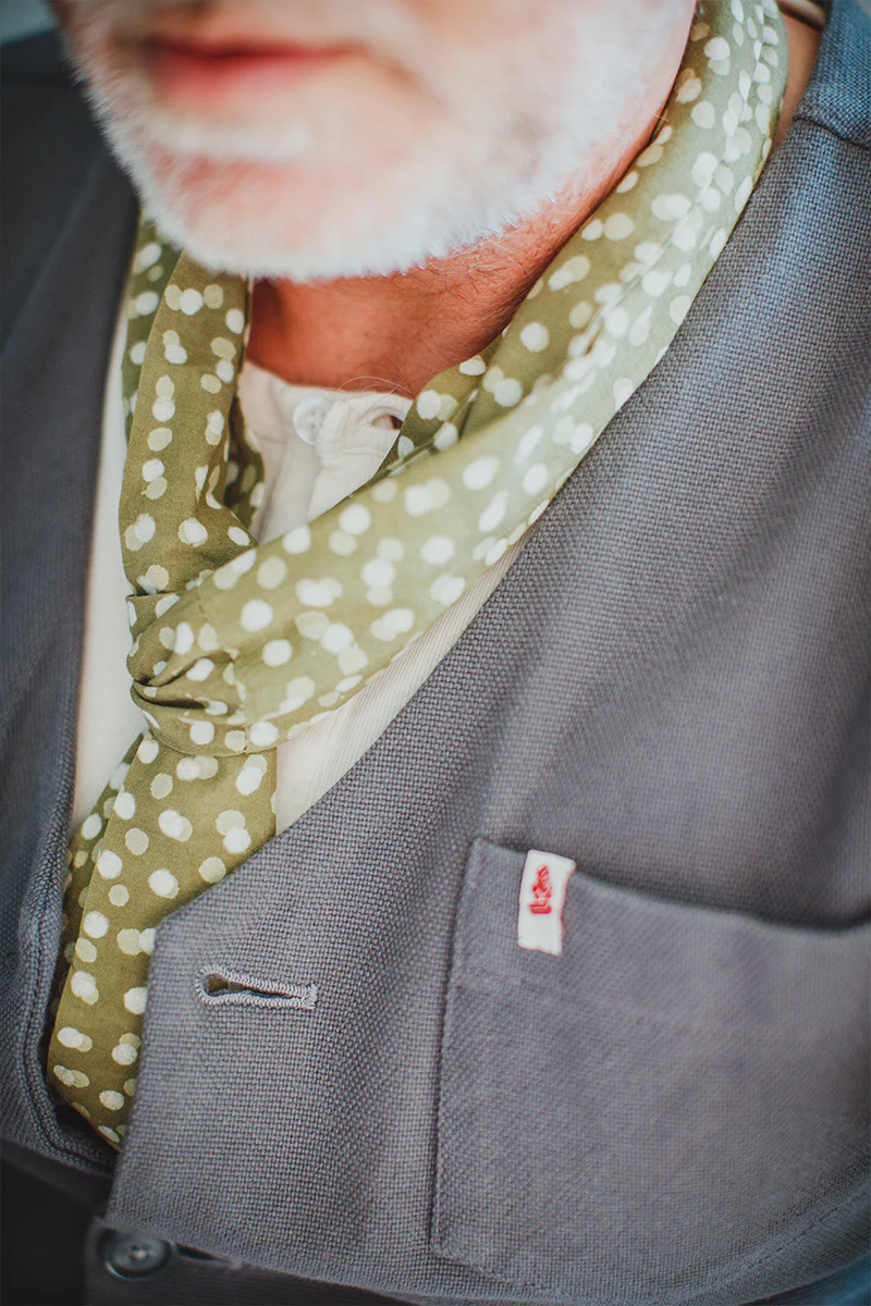 Green Dot Japanese Style Scarf - Image 3