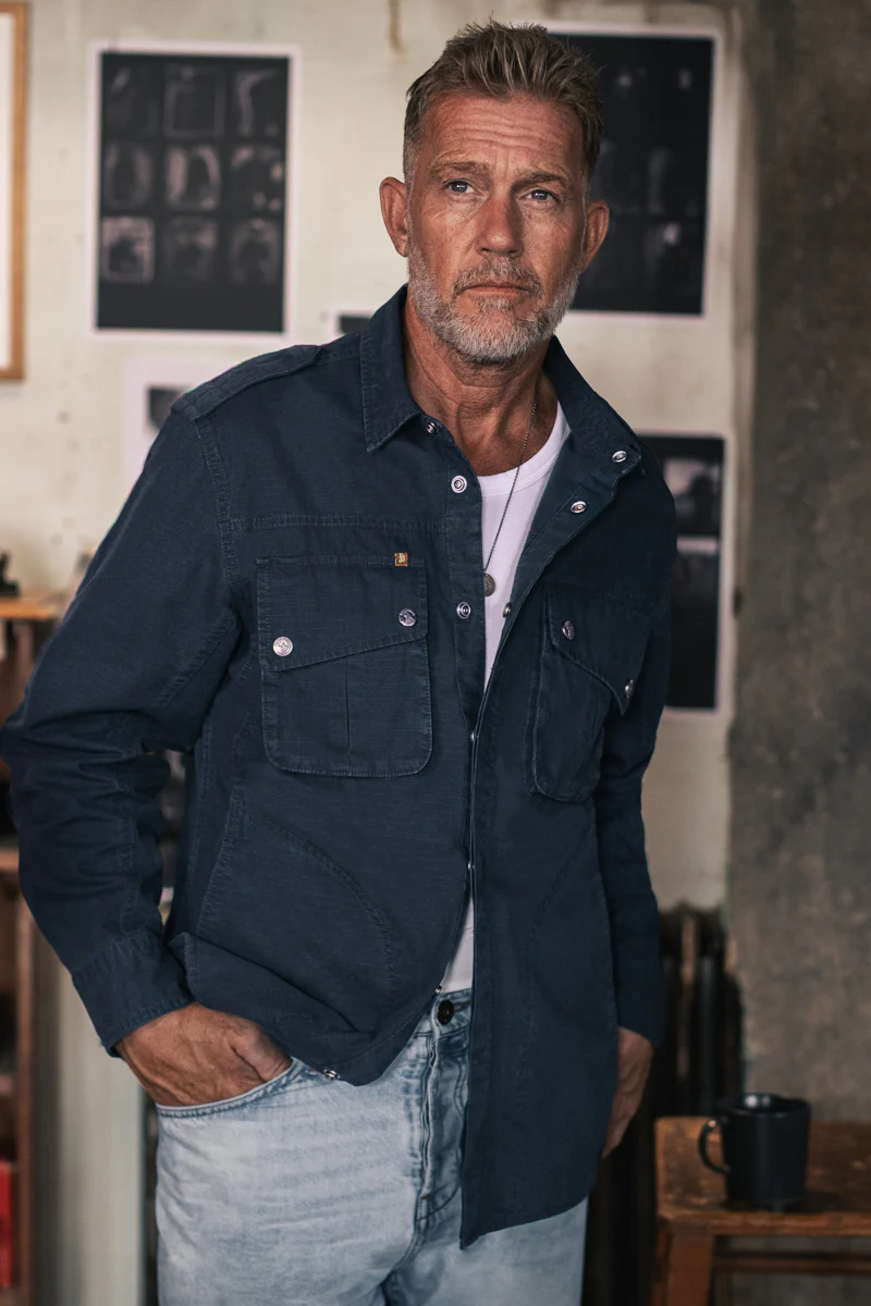 Irving Photography Shirt Navy - Image 6