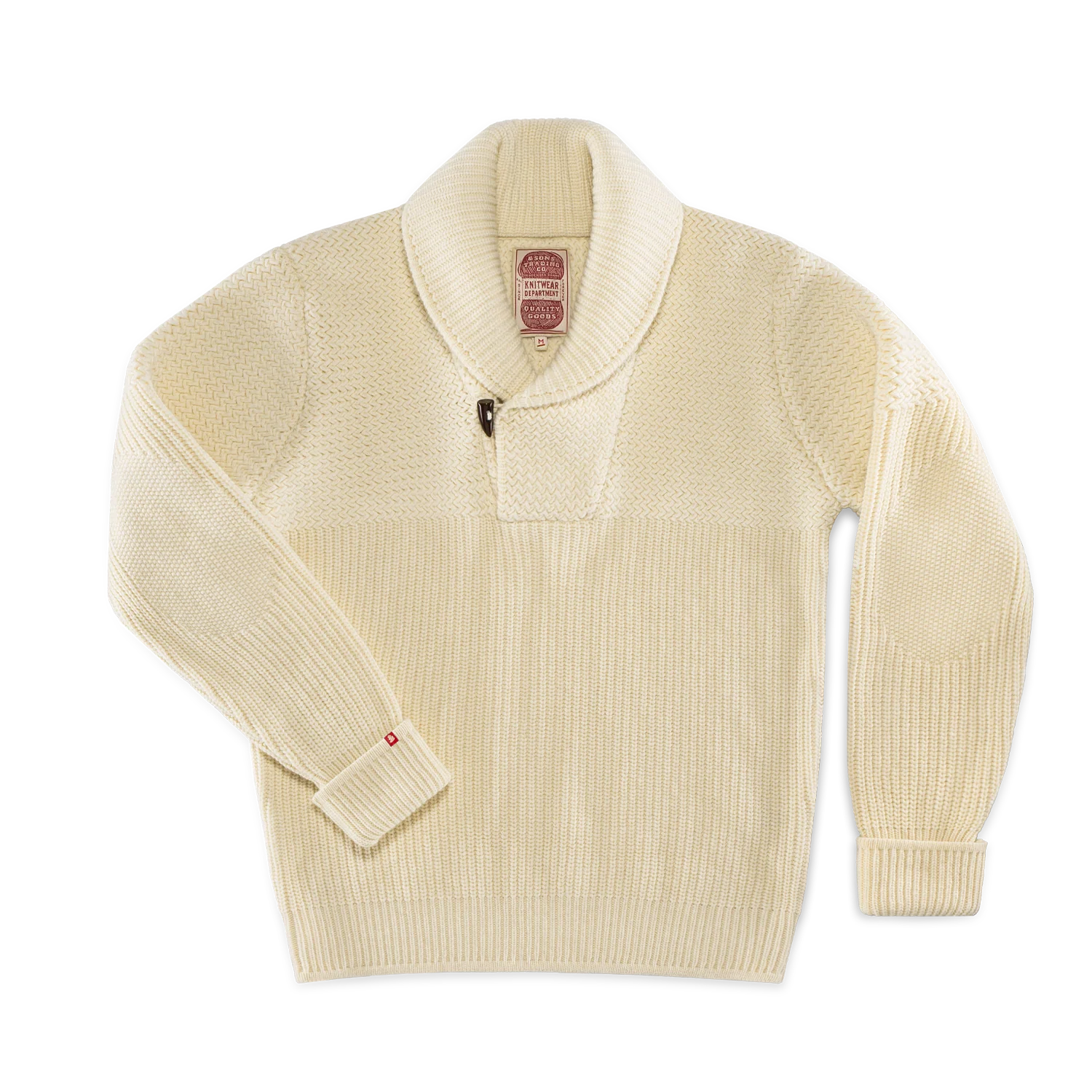 Isaac Shawl Collar Knit Natural - Image 6