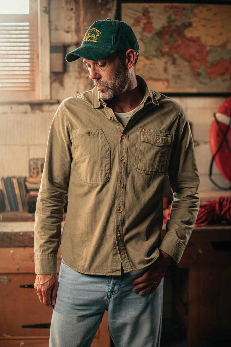 Jacob Pocket Shirt Khaki - Image 2