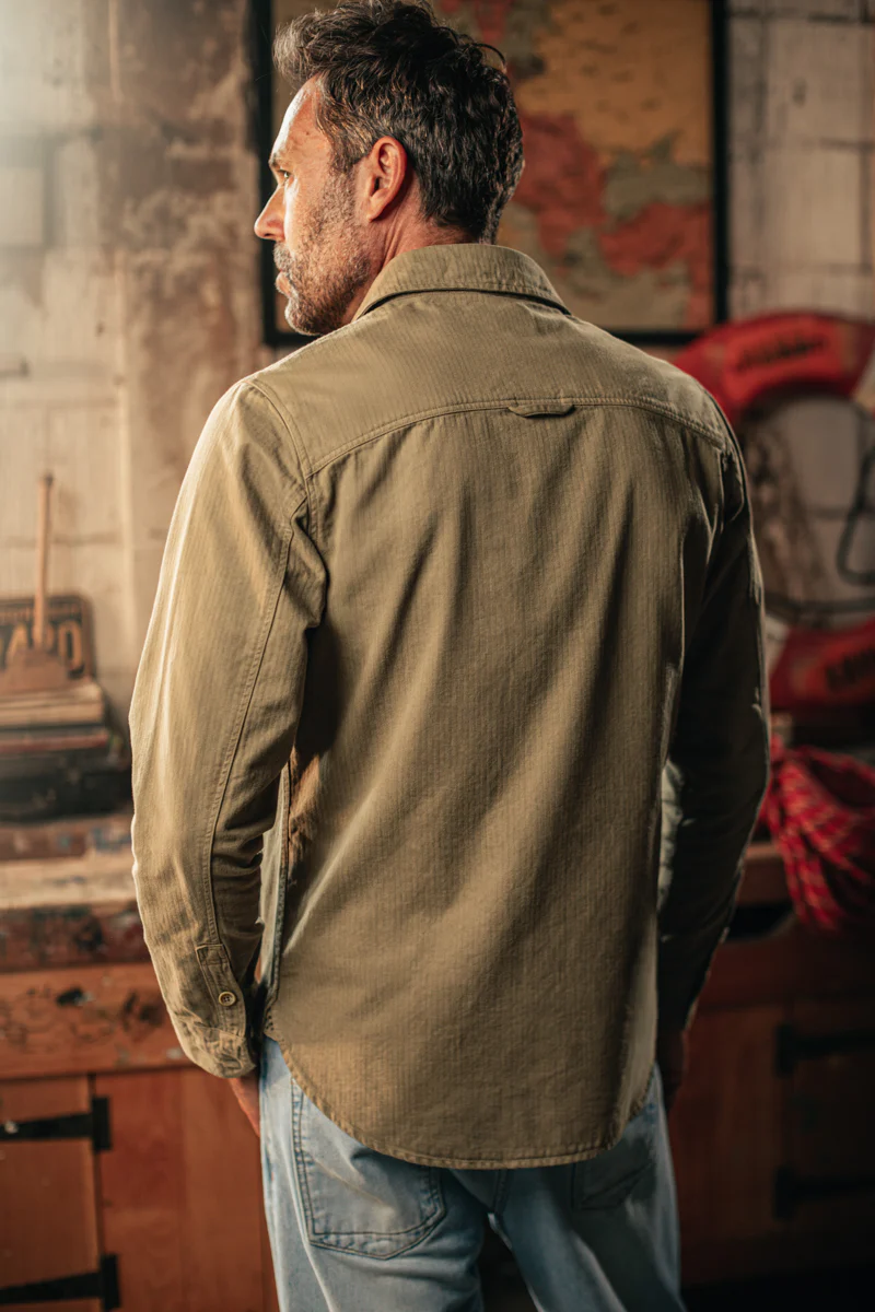 Jacob Pocket Shirt Khaki - Image 3