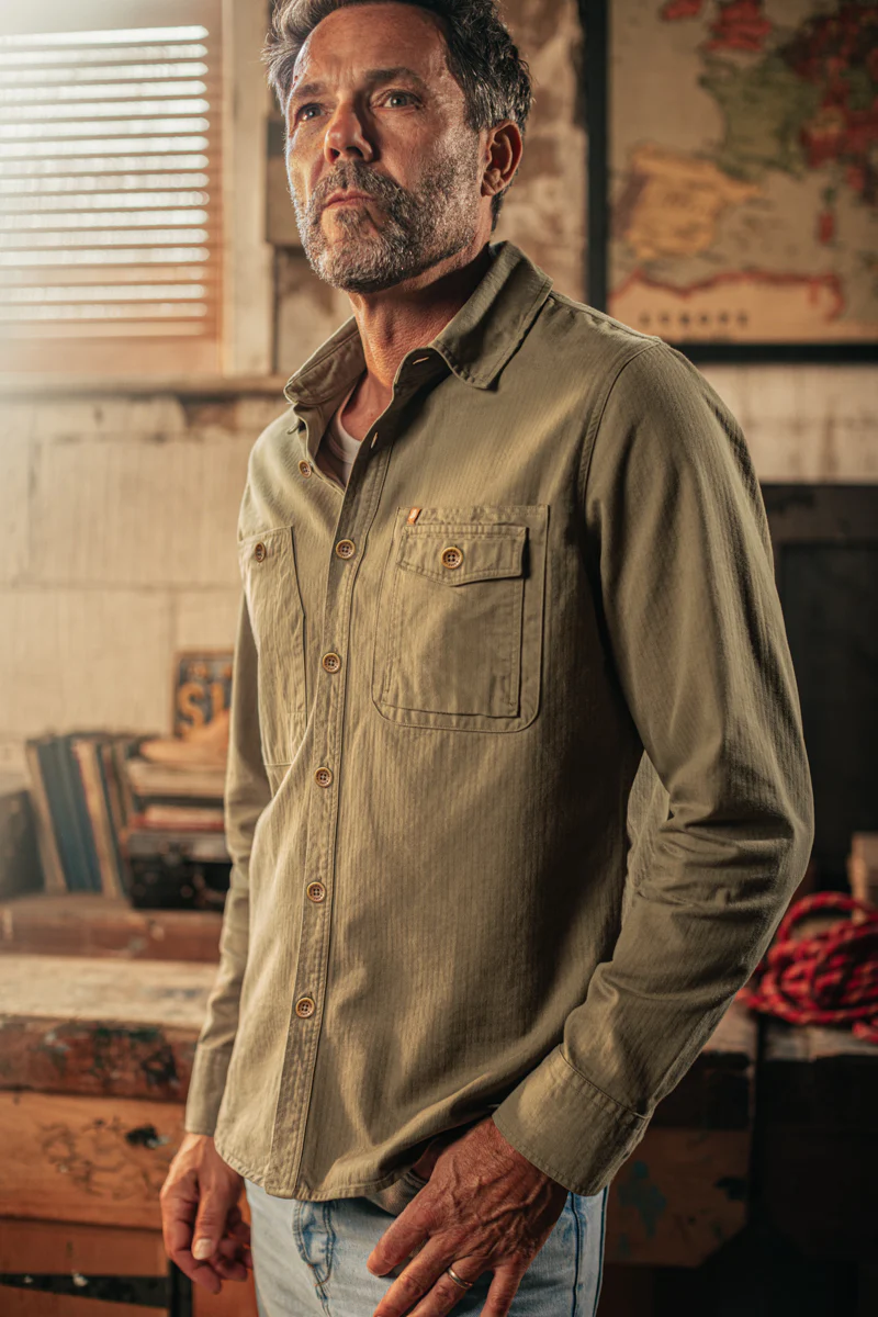 Jacob Pocket Shirt Khaki - Image 5