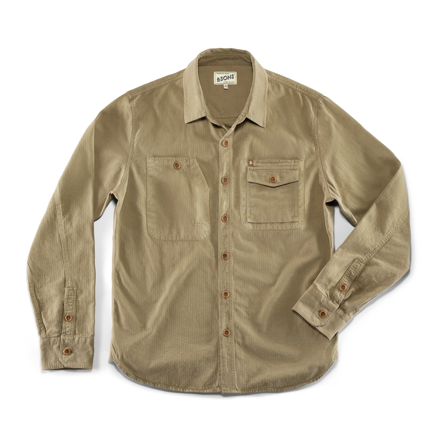 Jacob Pocket Shirt Khaki - Image 6