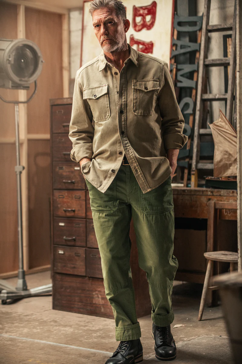 Livingstone Twill Shirt Khaki - Image 3