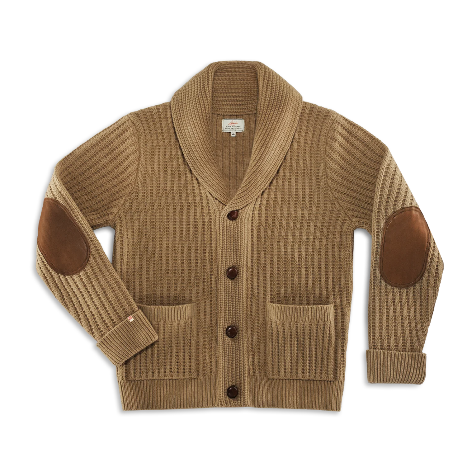 McQueen Lombard Shawl Collar Cardigan Tan - Image 6