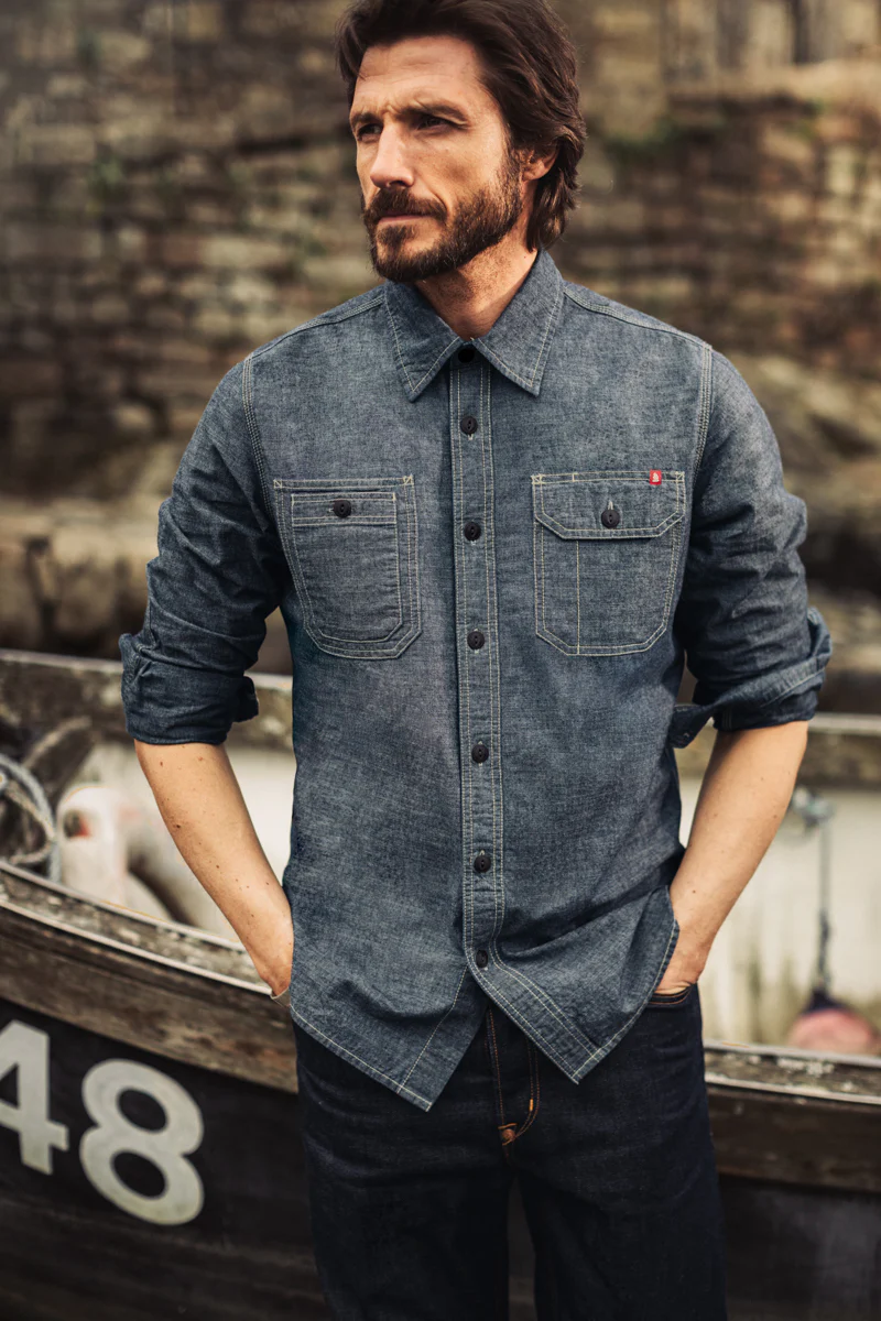 Luke Shirt Dark Chambray - Image 3