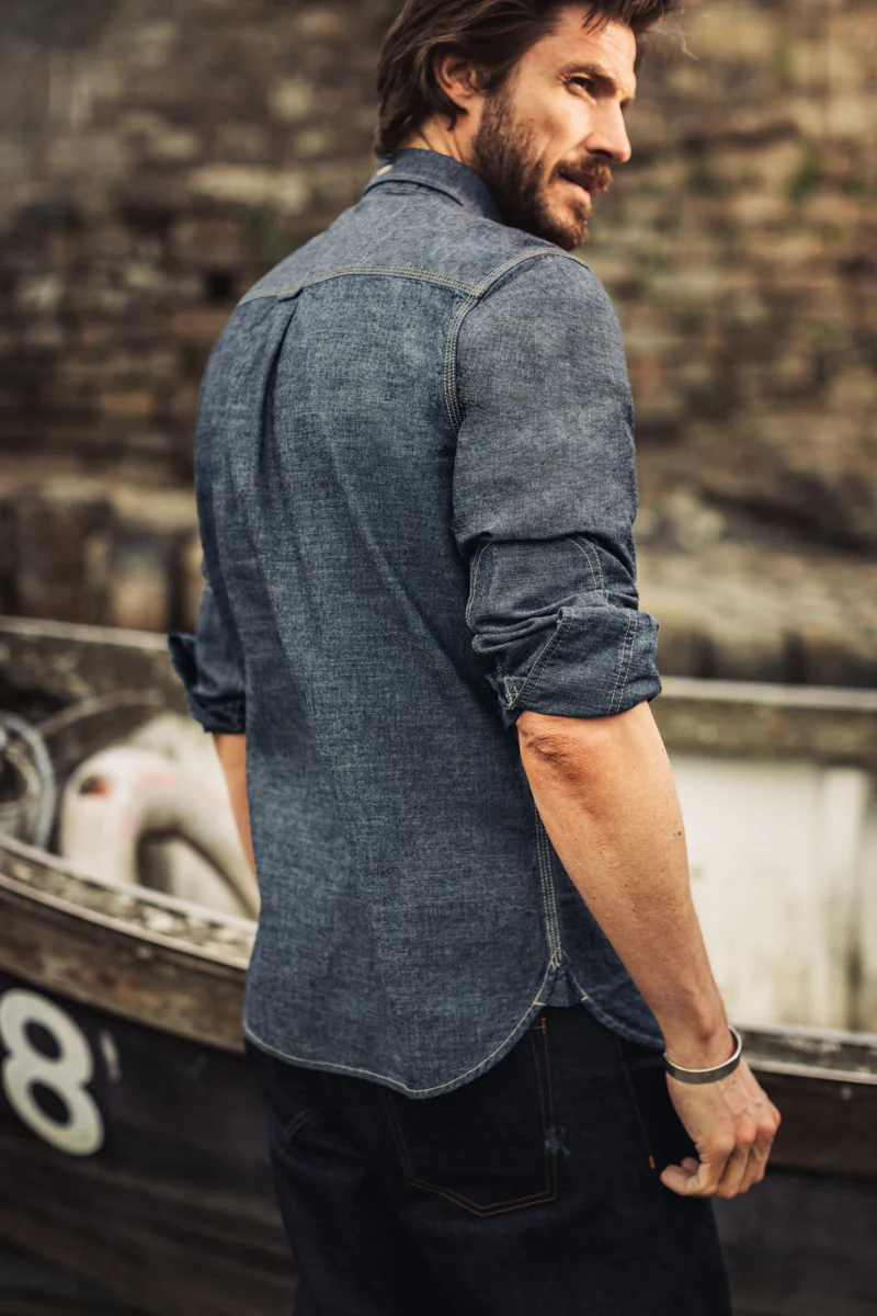 Luke Shirt Dark Chambray - Image 4