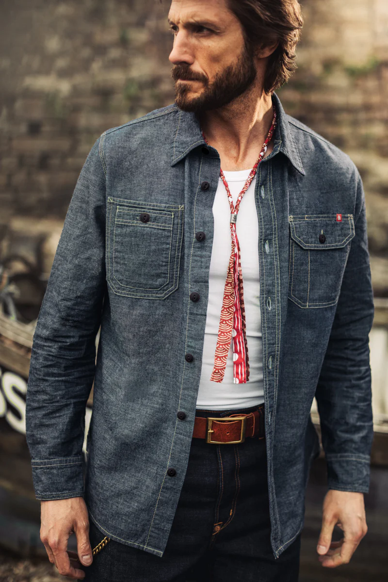 Luke Shirt Dark Chambray - Image 5