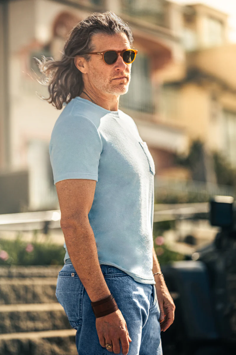 Marina Towelling Tee Sky Blue - Image 5