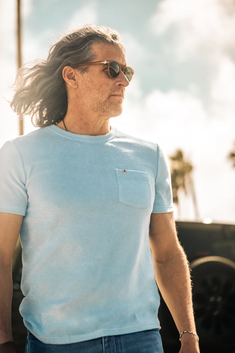 Marina Towelling Tee Sky Blue - Image 6