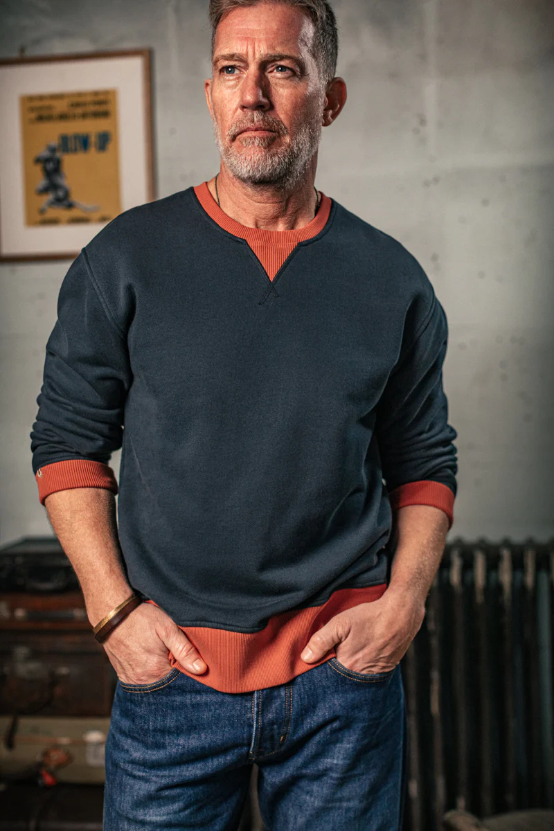 Marshall Colour Block Sweatshirt Navy - Image 4