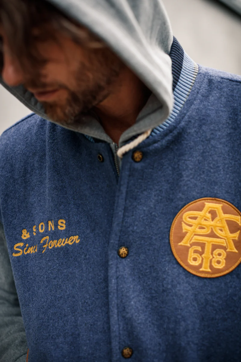 &SONS Moonlight Baseball Jacket Navy - Image 7