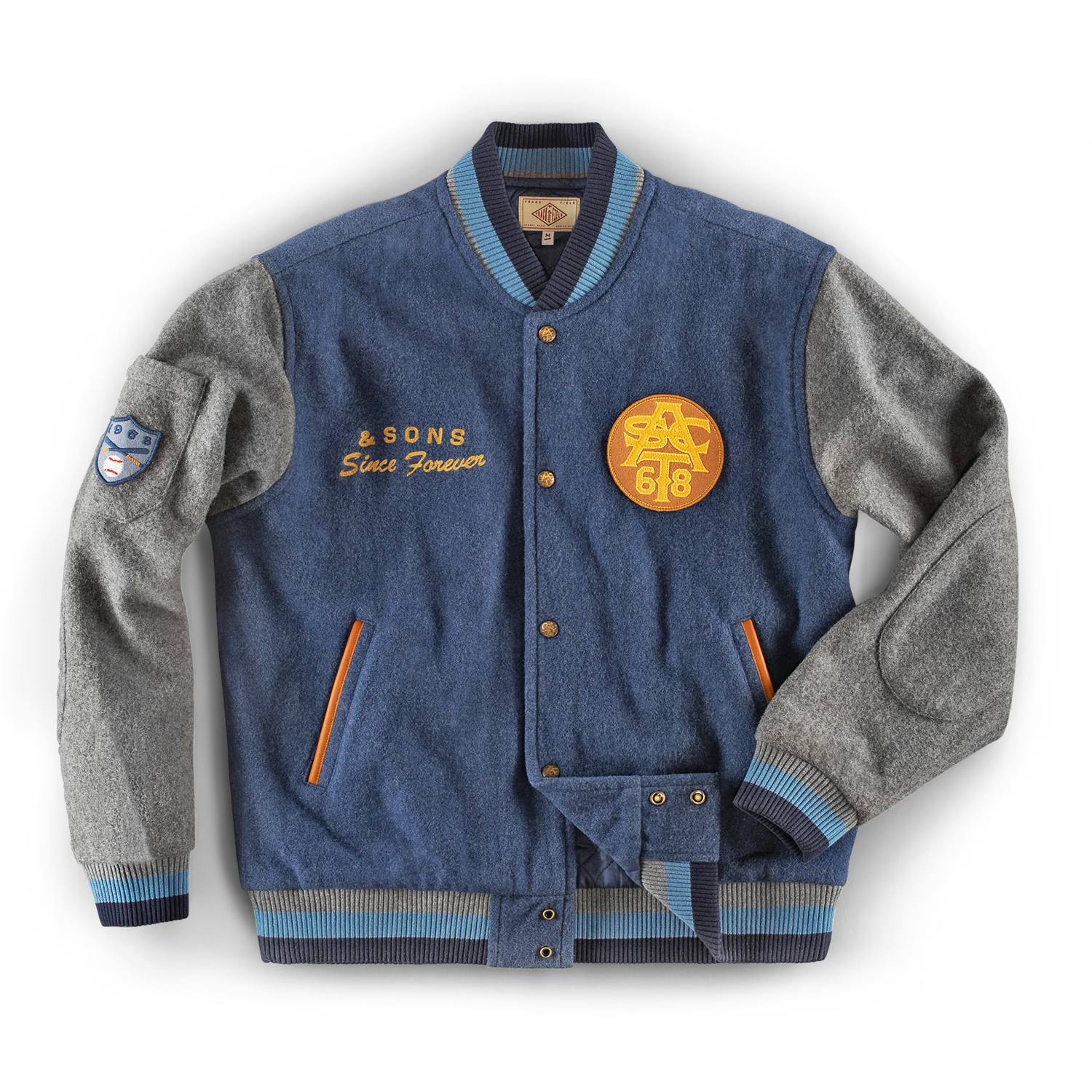 &SONS Moonlight Baseball Jacket Navy - Image 9