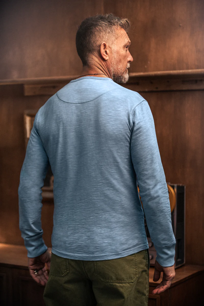 Nimbus Raw Collar Henley Blue - Image 3