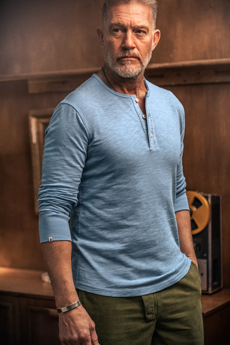 Nimbus Raw Collar Henley Blue - Image 4