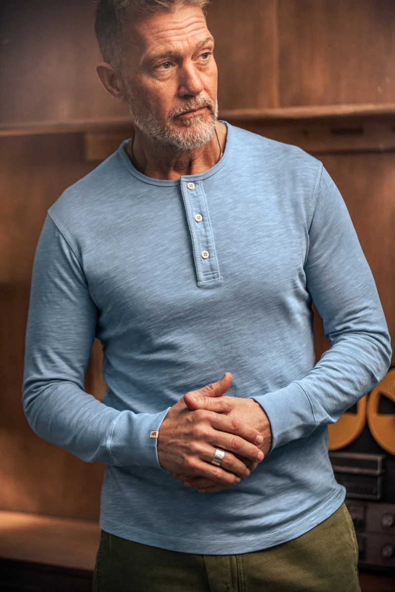Nimbus Raw Collar Henley Blue - Image 5