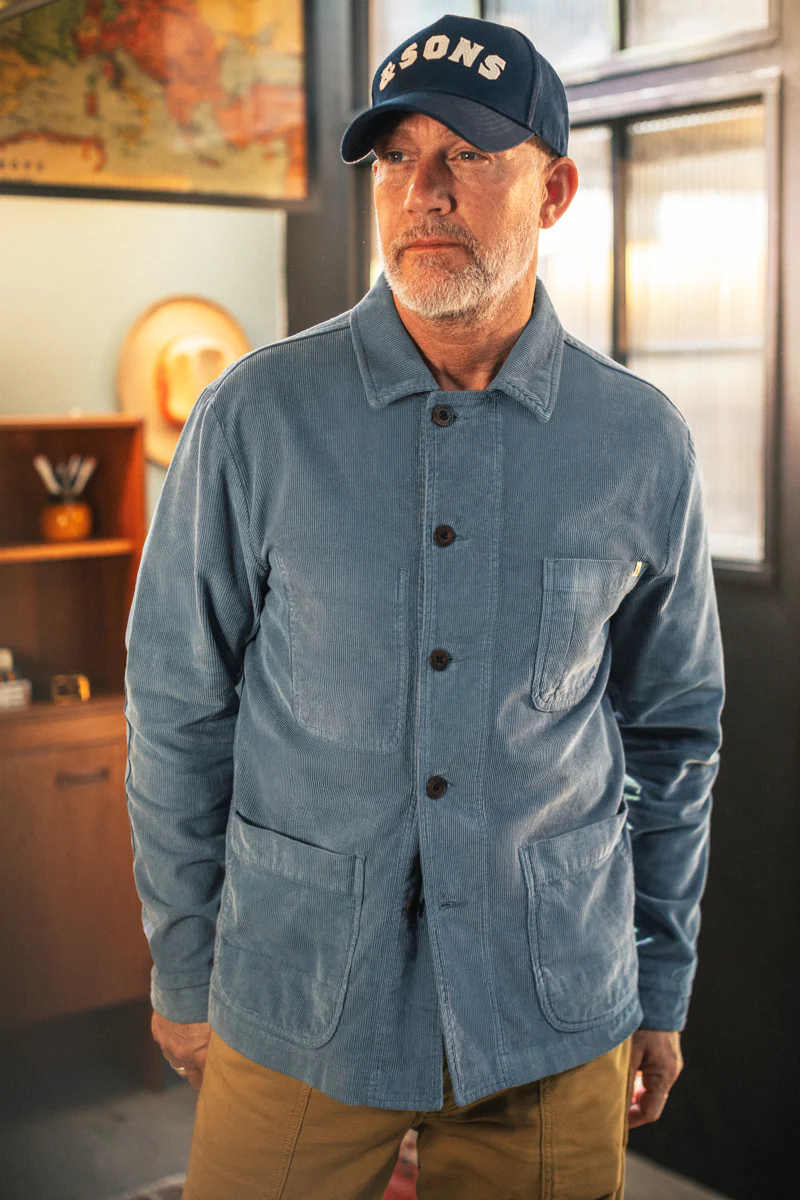 Oakdale Cord Chore Jacket Blue - Image 6