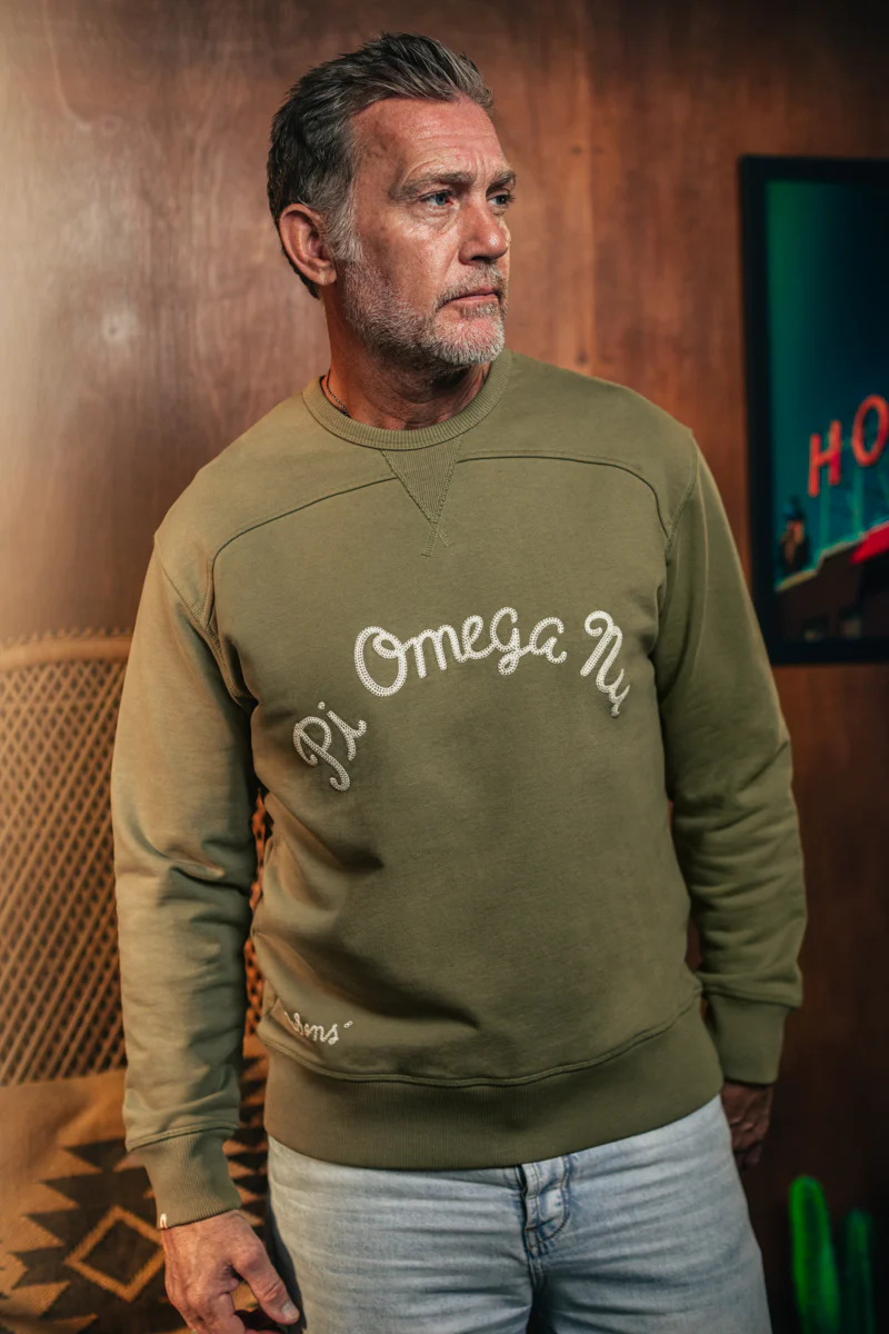 Pi Omega Sweatshirt Olive Green - Image 2