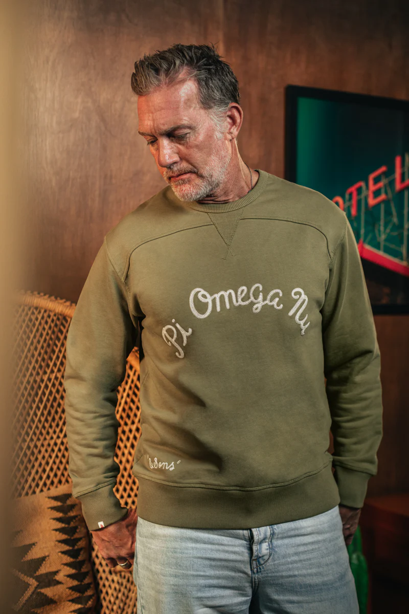 Pi Omega Sweatshirt Olive Green - Image 5