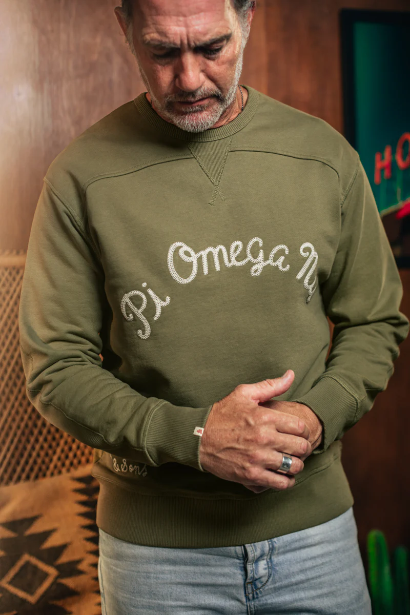 Pi Omega Sweatshirt Olive Green - Image 6