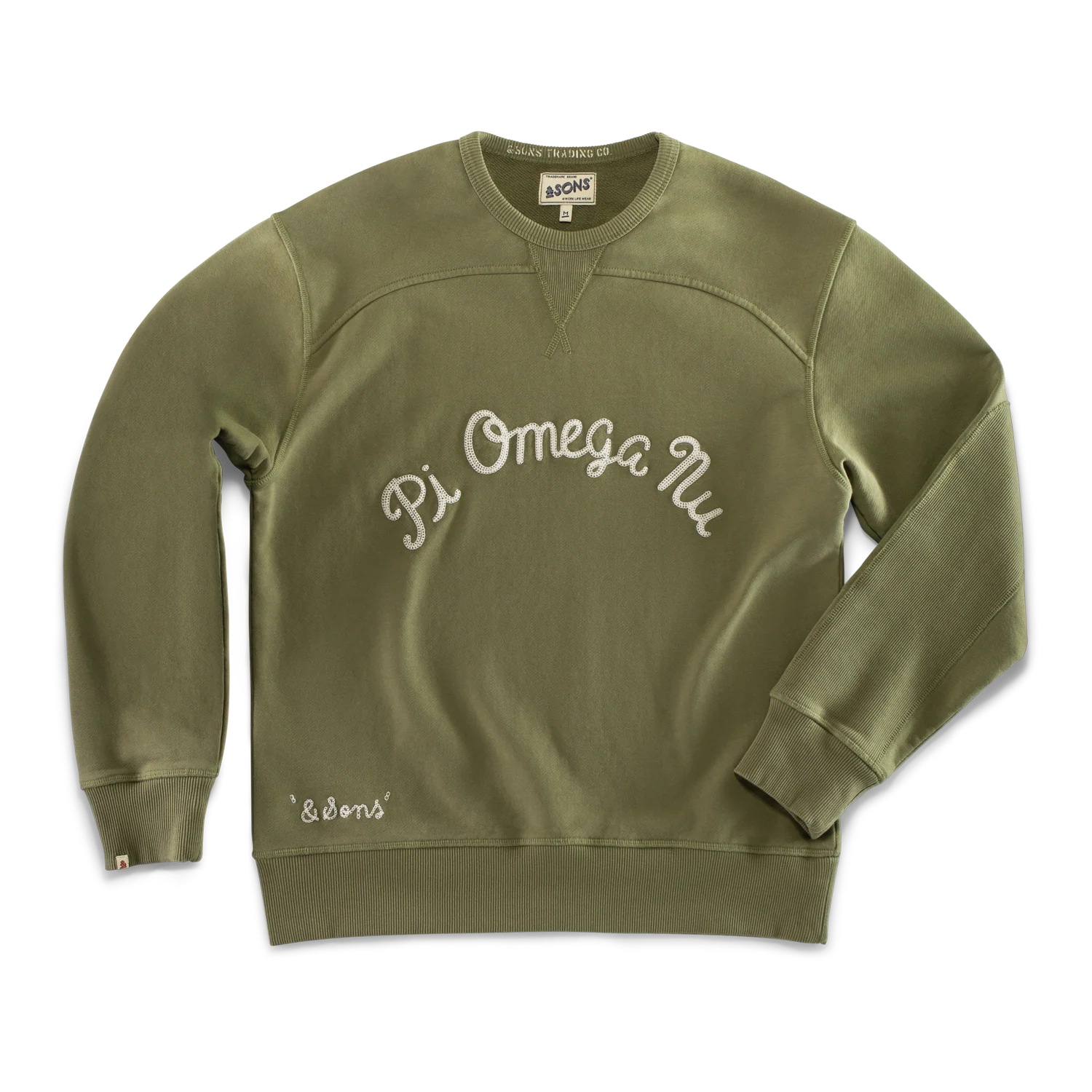 Pi Omega Sweatshirt Olive Green - Image 7