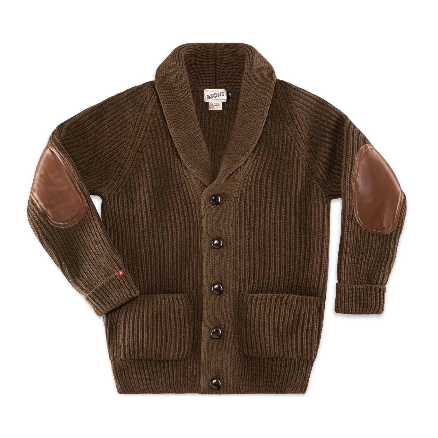 Pioneer British Wool Cardigan Brown - Image 6