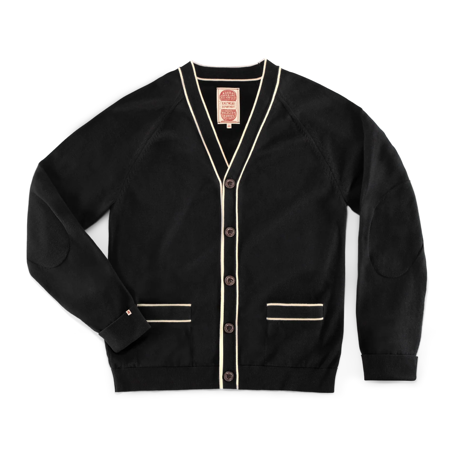 Portland Lightweight Cardigan Black/White - Image 8