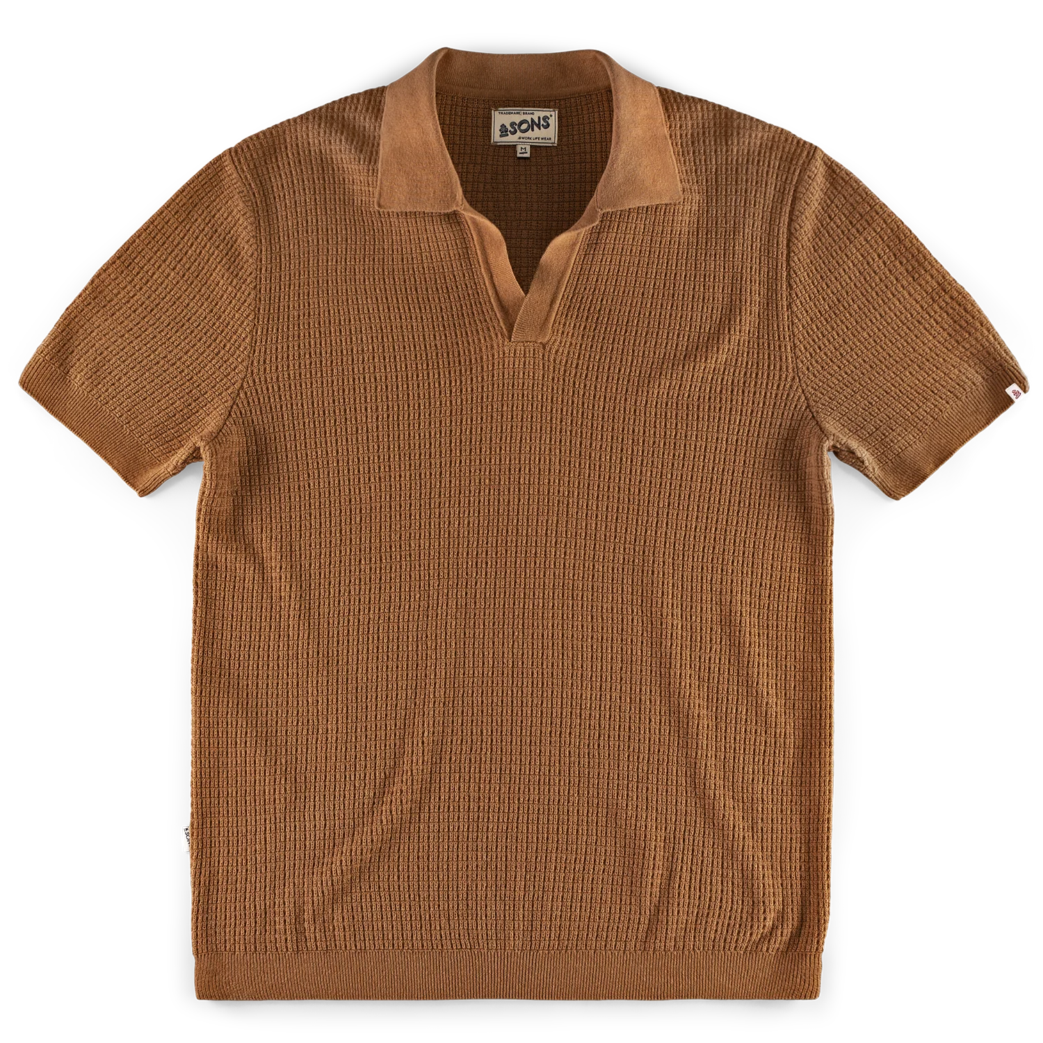 &SONS Rialto Knitted Polo Tan - Image 10