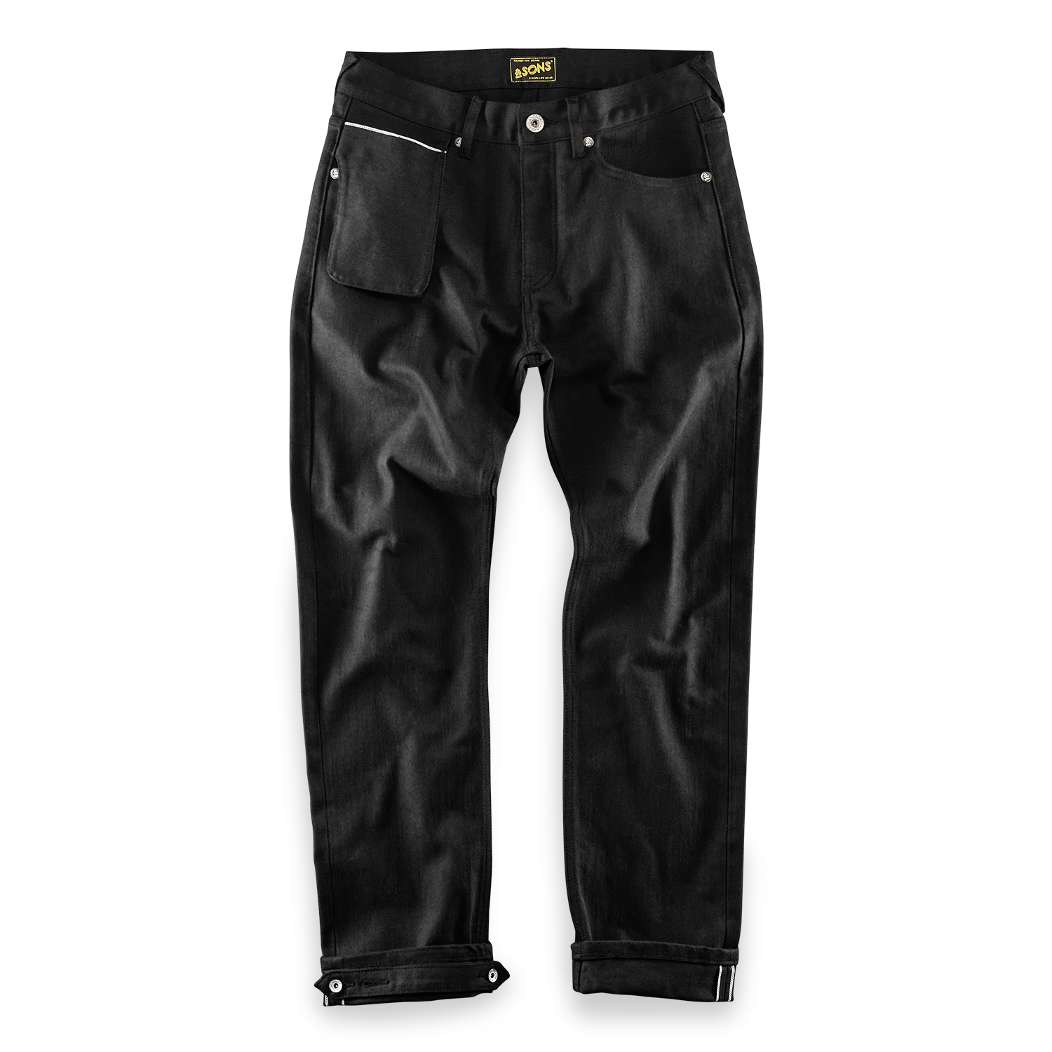 Rocker 14oz Solid Black Selvedge Denim Jeans - Image 8