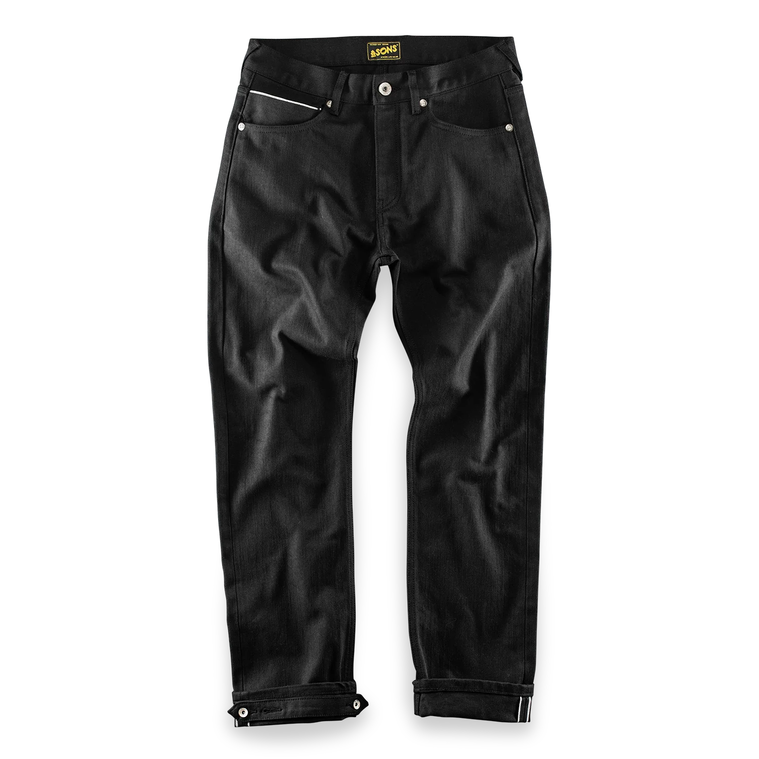 Rocker 14oz Solid Black Selvedge Denim Jeans - Image 9