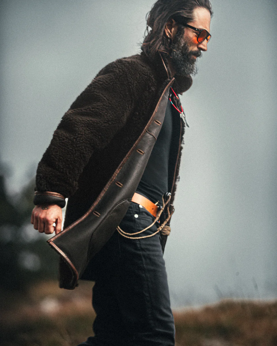 ROGUE by &SONS Jeremiah Reversible Shearling Coat Brown - Image 13