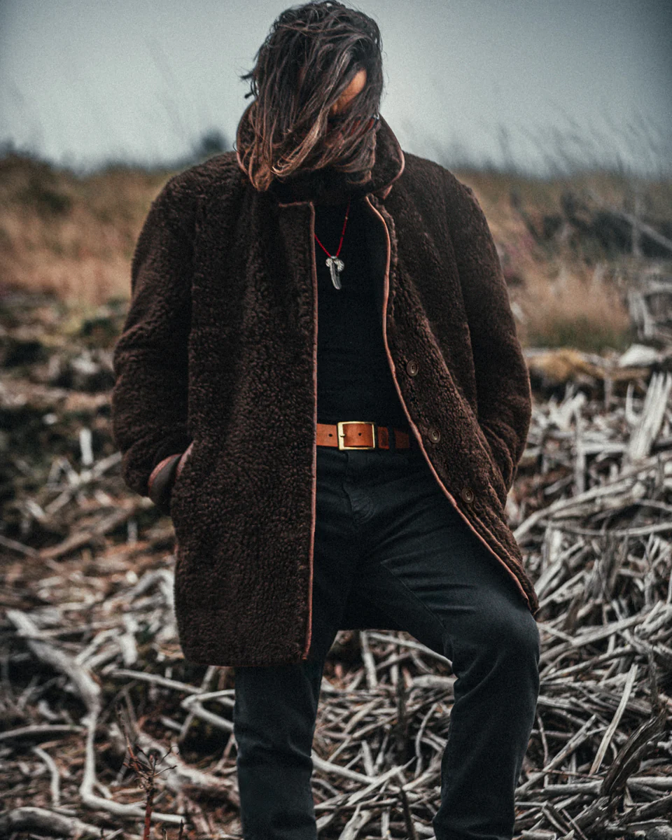 ROGUE by &SONS Jeremiah Reversible Shearling Coat Brown - Image 14