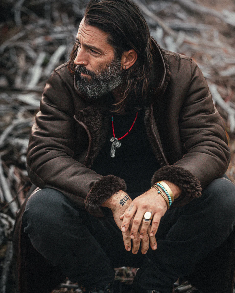 ROGUE by &SONS Jeremiah Reversible Shearling Coat Brown - Image 18