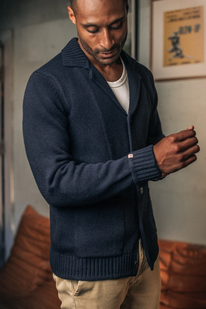 Saint Collar Cardigan Navy - Image 3