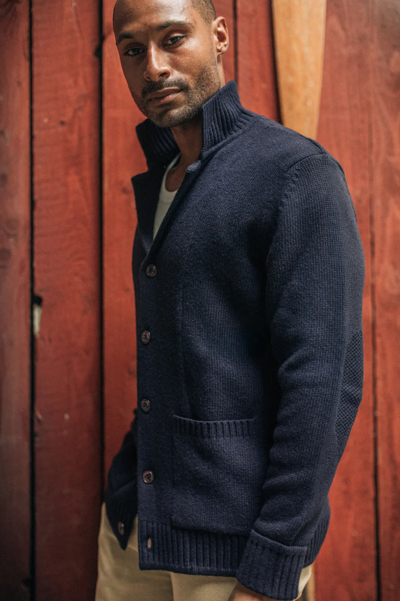 Saint Collar Cardigan Navy - Image 5