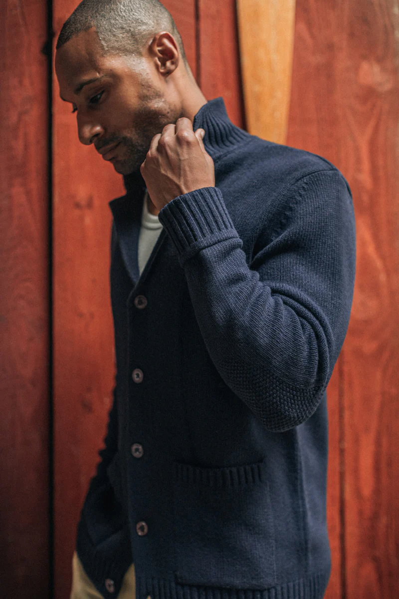 Saint Collar Cardigan Navy - Image 6
