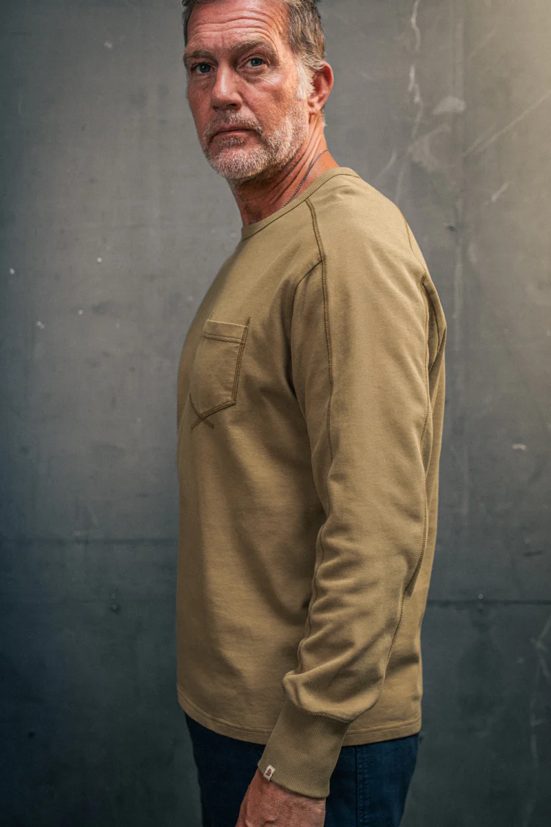 Shaw Long Sleeve Pocket Top Khaki - Image 3