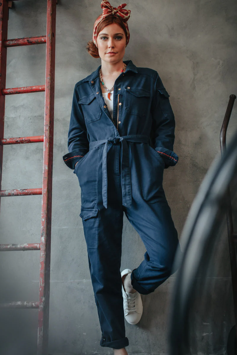 Damsons Sky Jumpsuit Utility Navy - Image 5