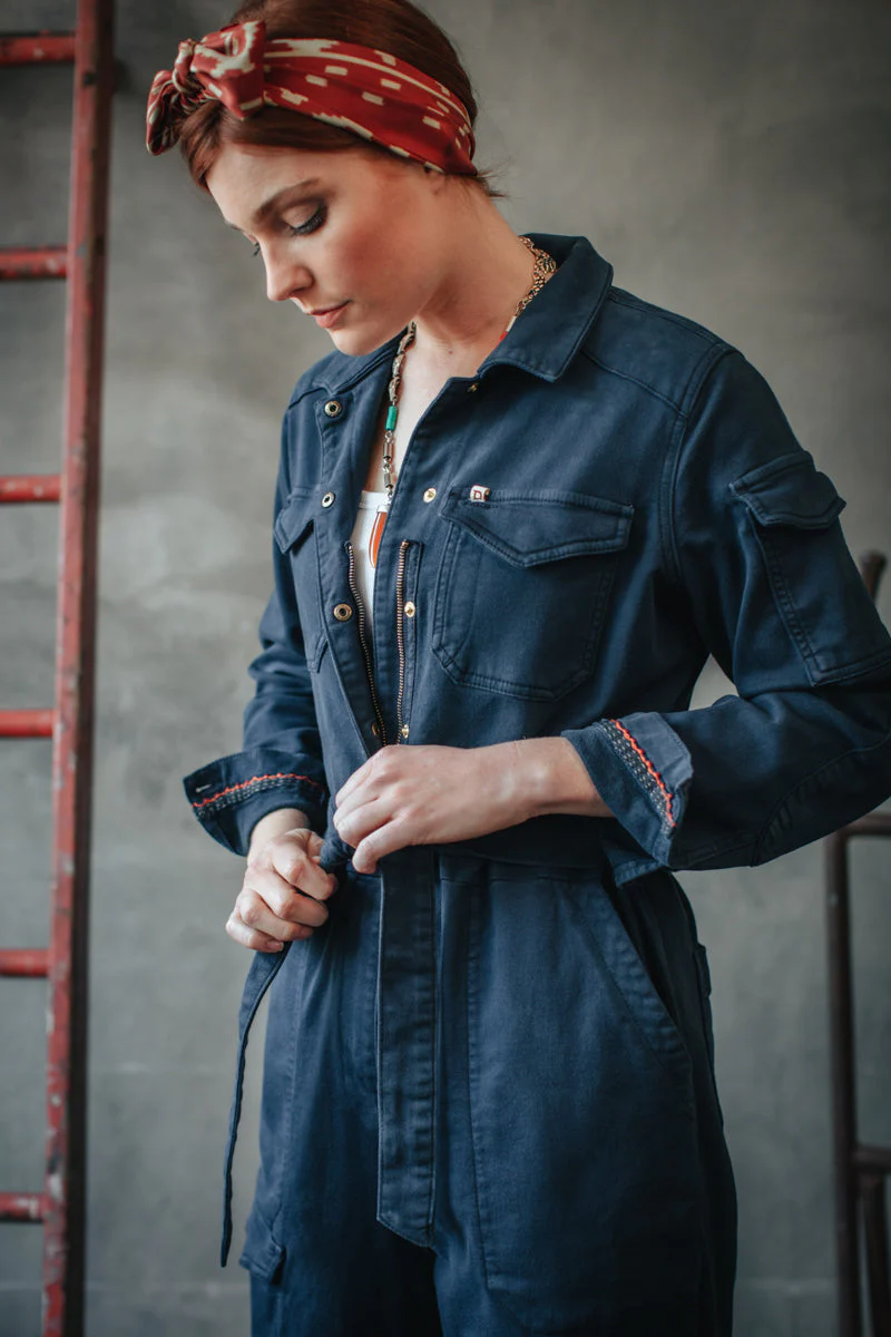 Damsons Sky Jumpsuit Utility Navy - Image 7