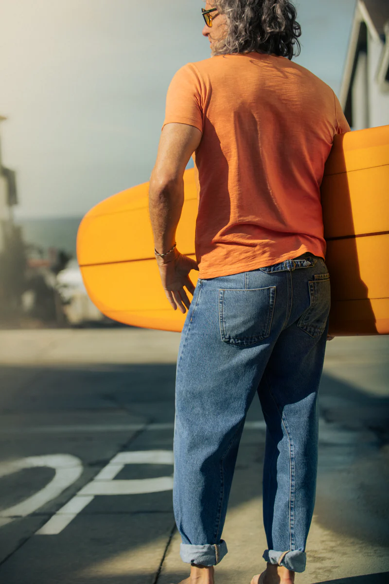 Slub Pocket T-shirt Fade Orange - Image 2